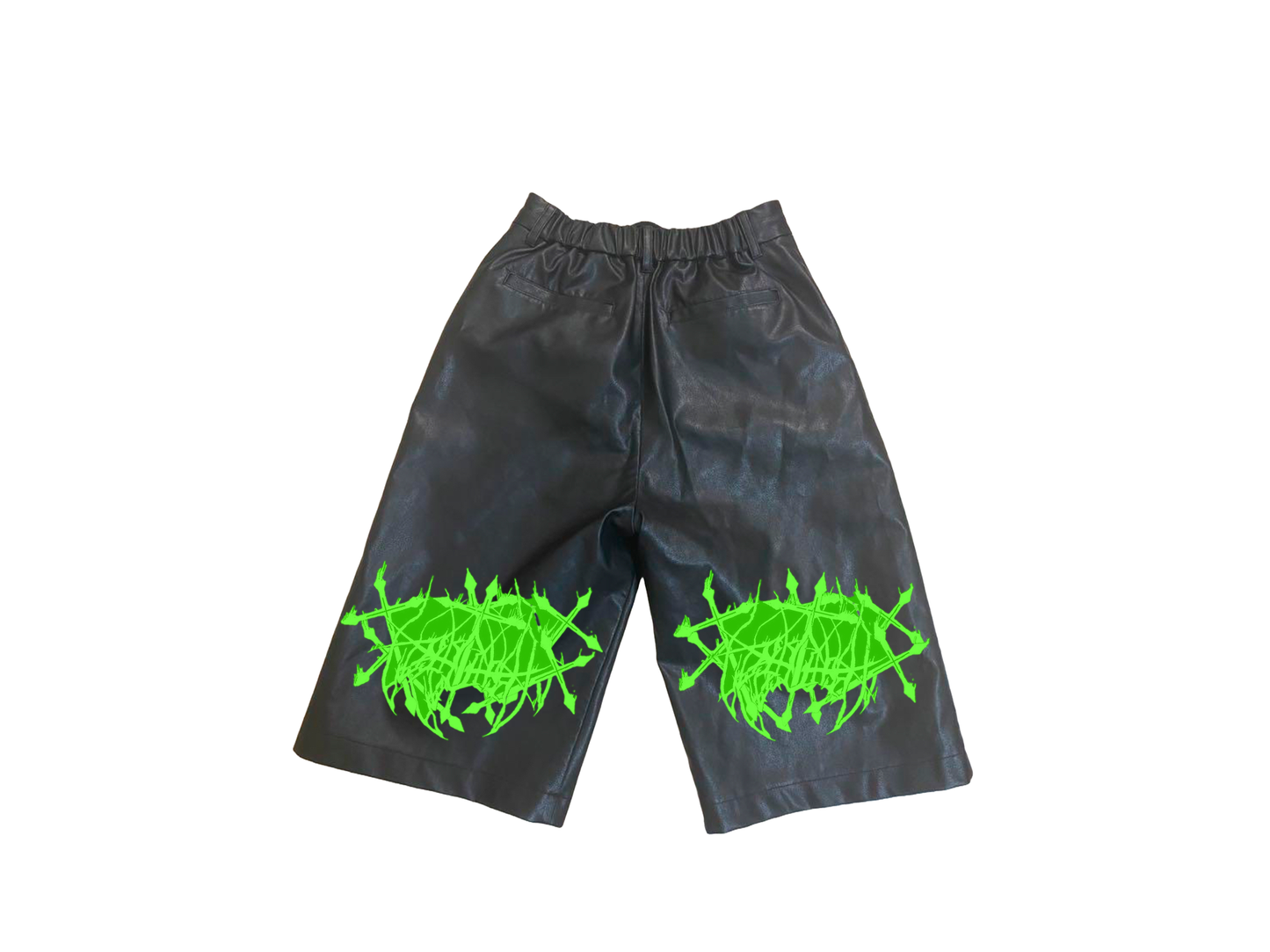 KNALL3R SLIME LEATHER SHORTS