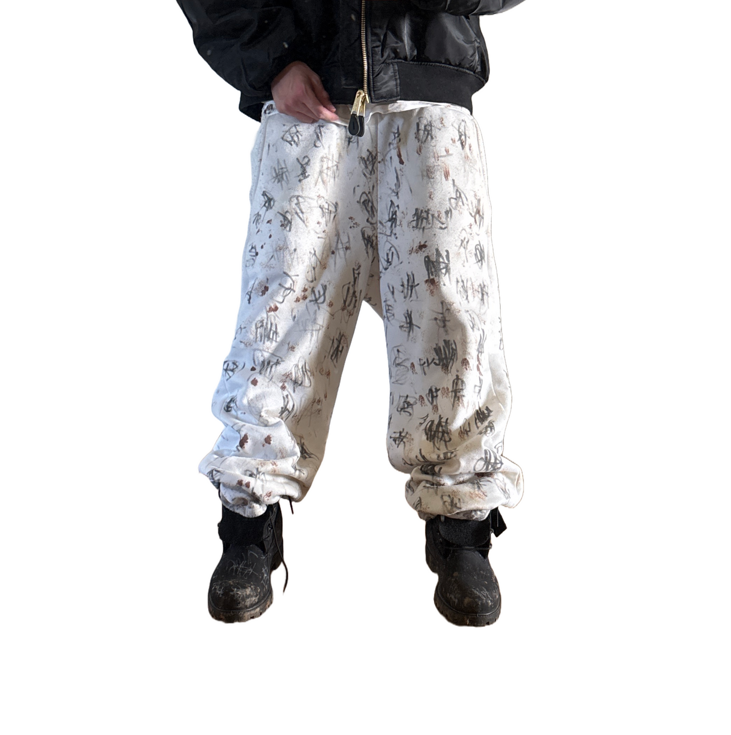 ALL WHITE GRAFFITI SWEATS