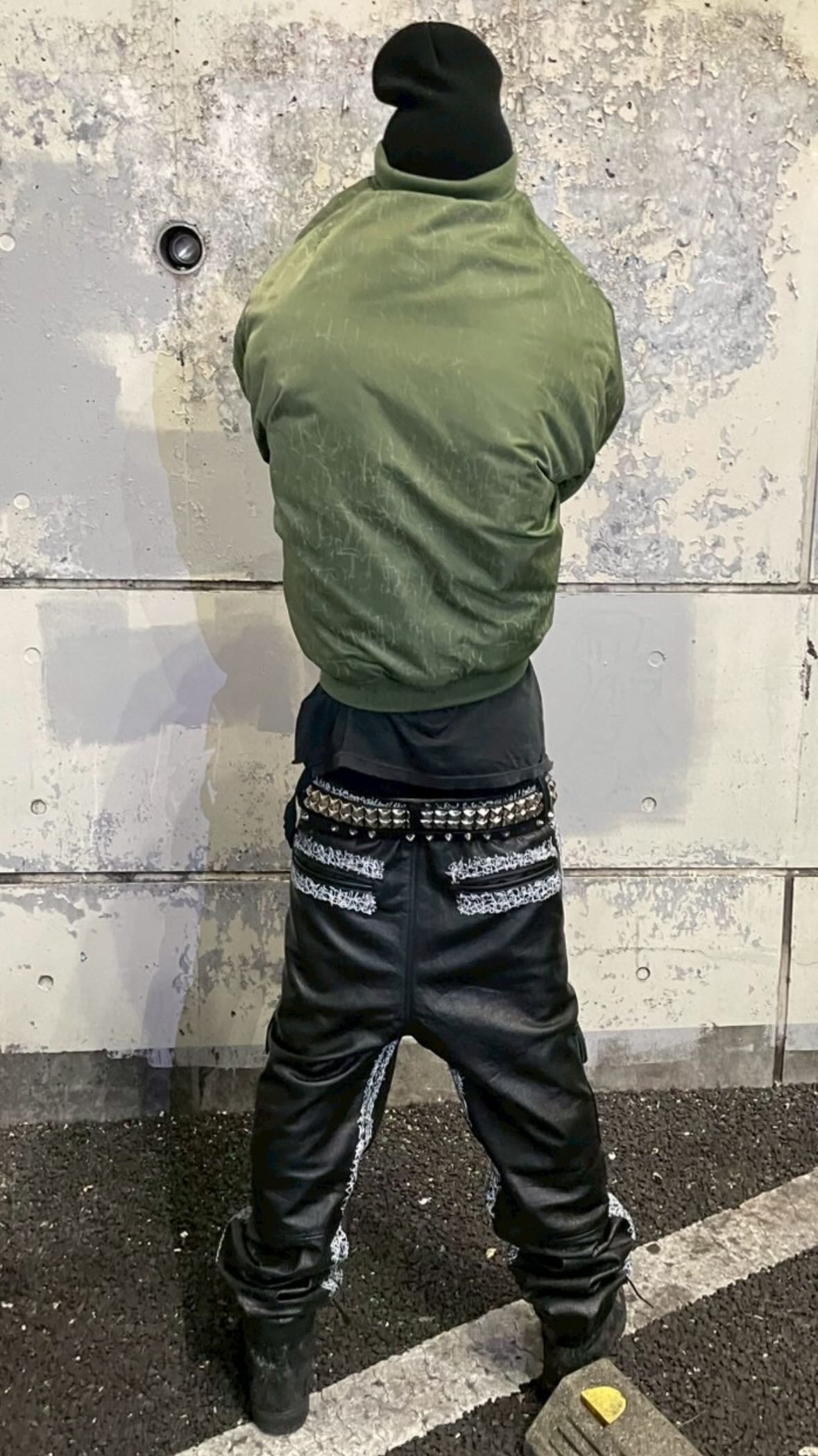 KNALL3R LEATHER CARGO PANTS