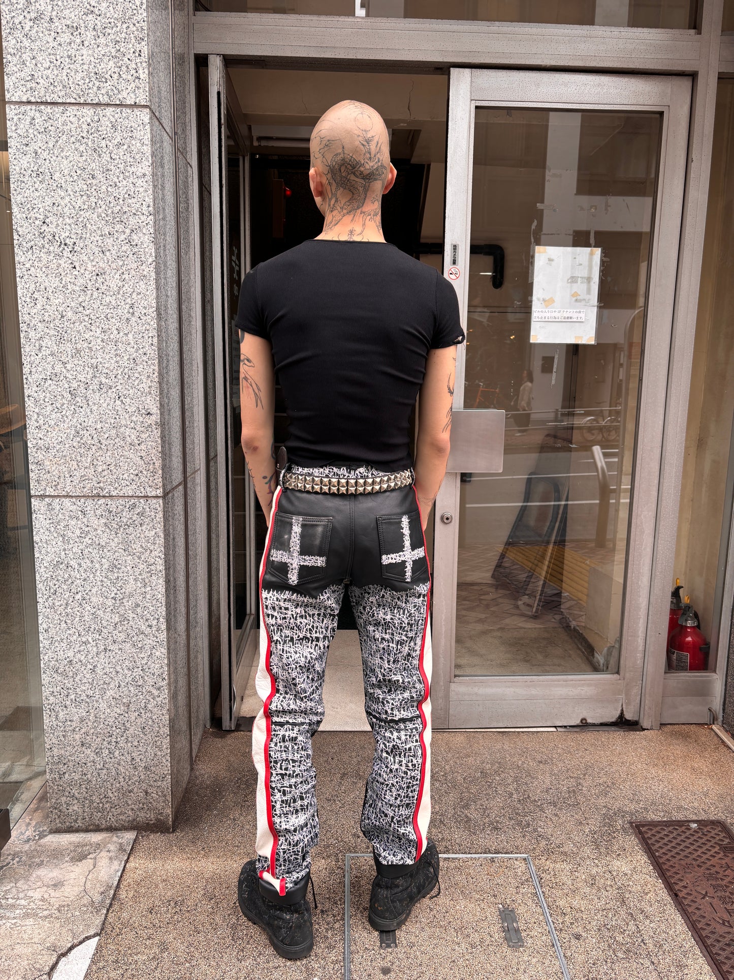 KNALL3R LEATHER BIKER PANTS