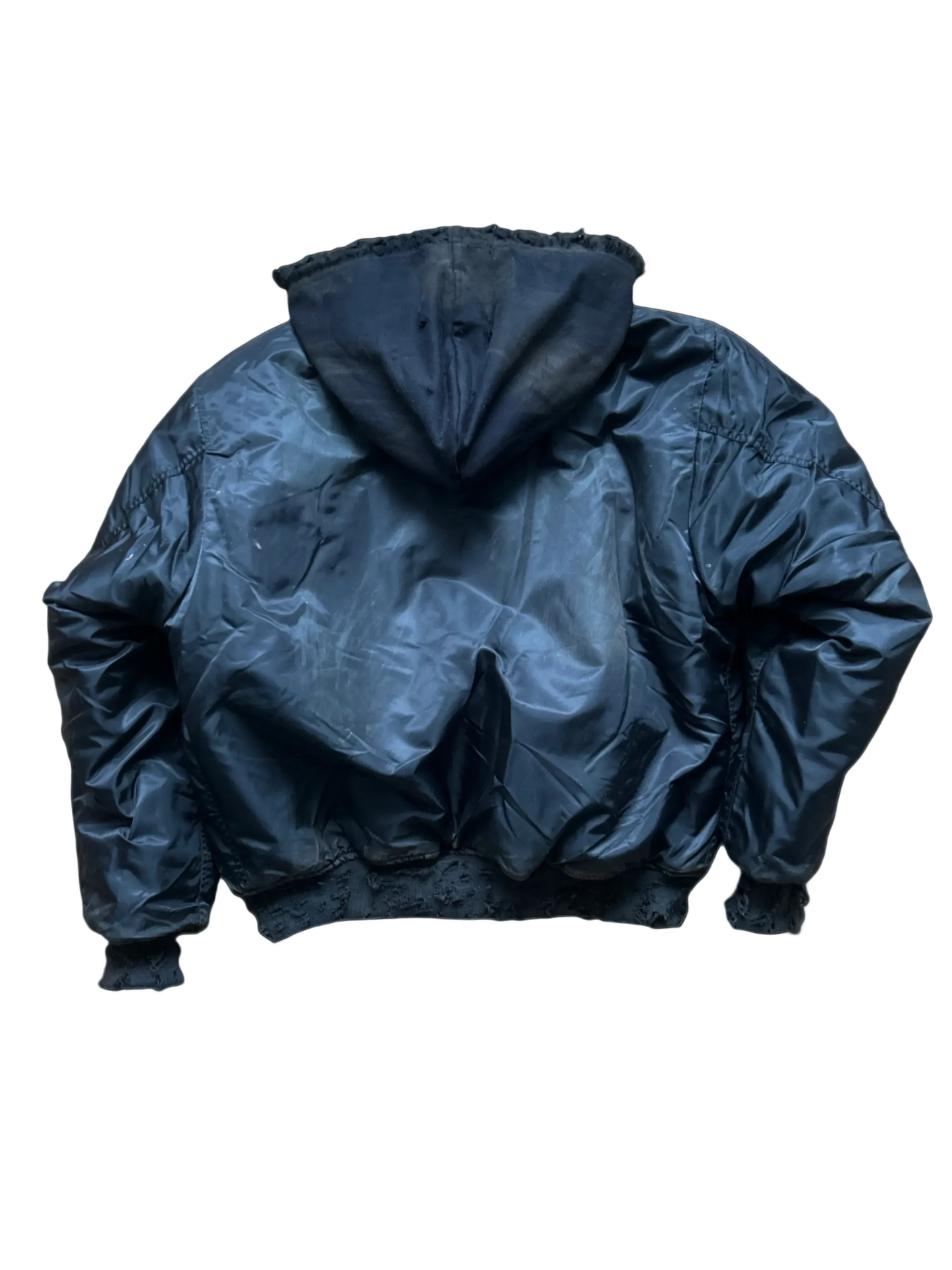 DISTRESSED BOMBER IN BLACK