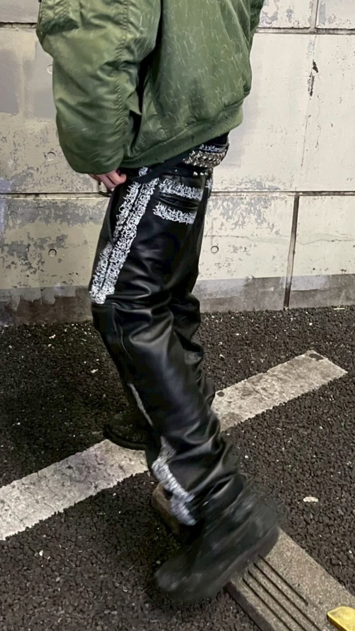 KNALL3R LEATHER CARGO PANTS