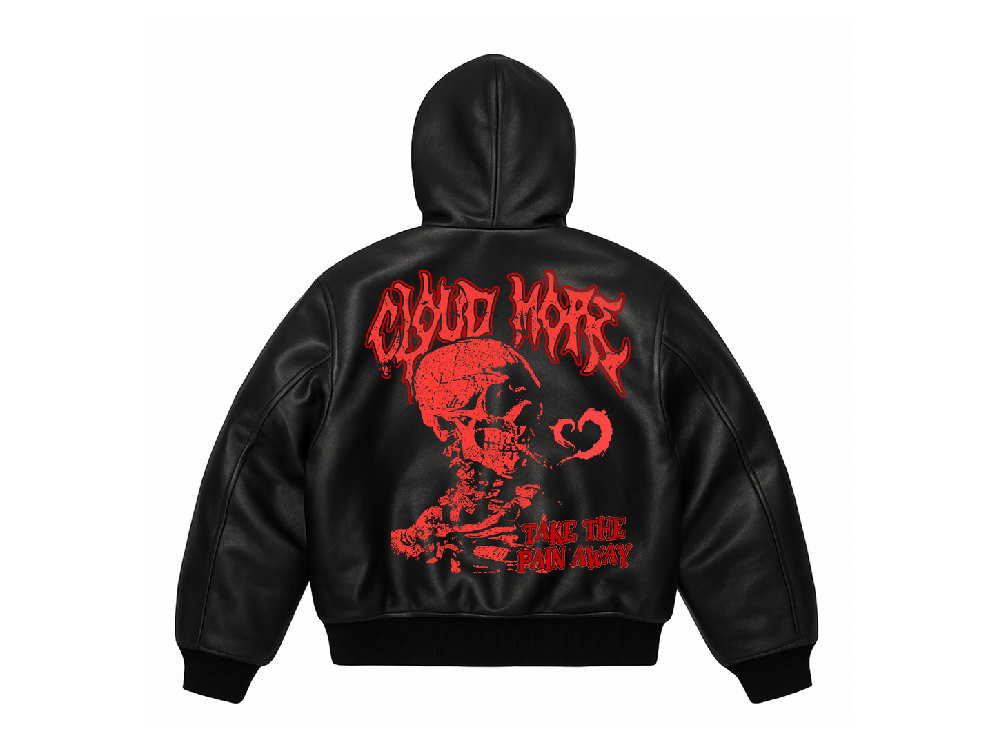 KNALL3R x LEEKSTUPIDASS LEATHER BOMBER