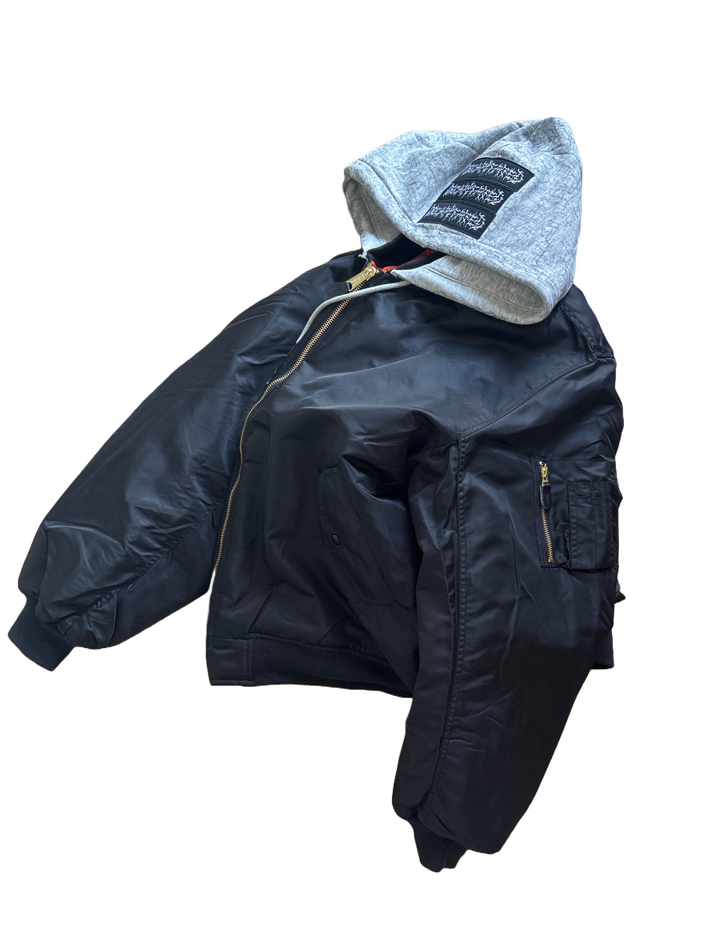 KNALL3R PATCHED GRAFFITI BOMBER IN BLACK