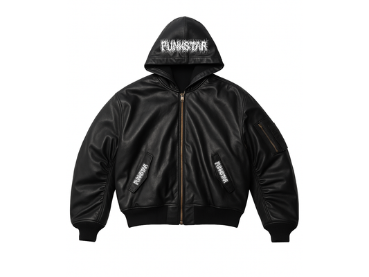 PUNKSTAR LEATHER BOMBER KNALL3R X PUNKSTARKC