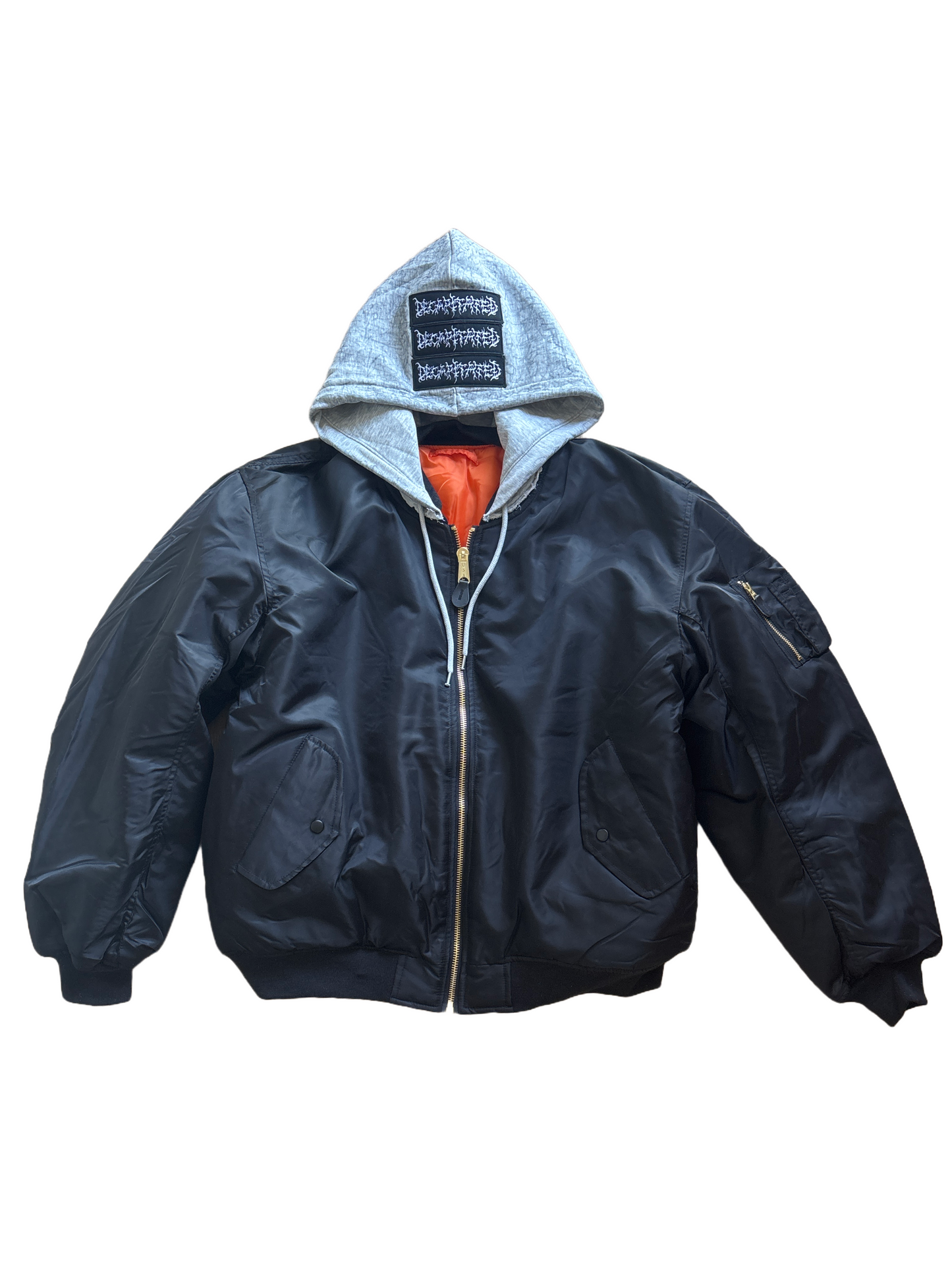 KNALL3R PATCHED GRAFFITI BOMBER IN BLACK