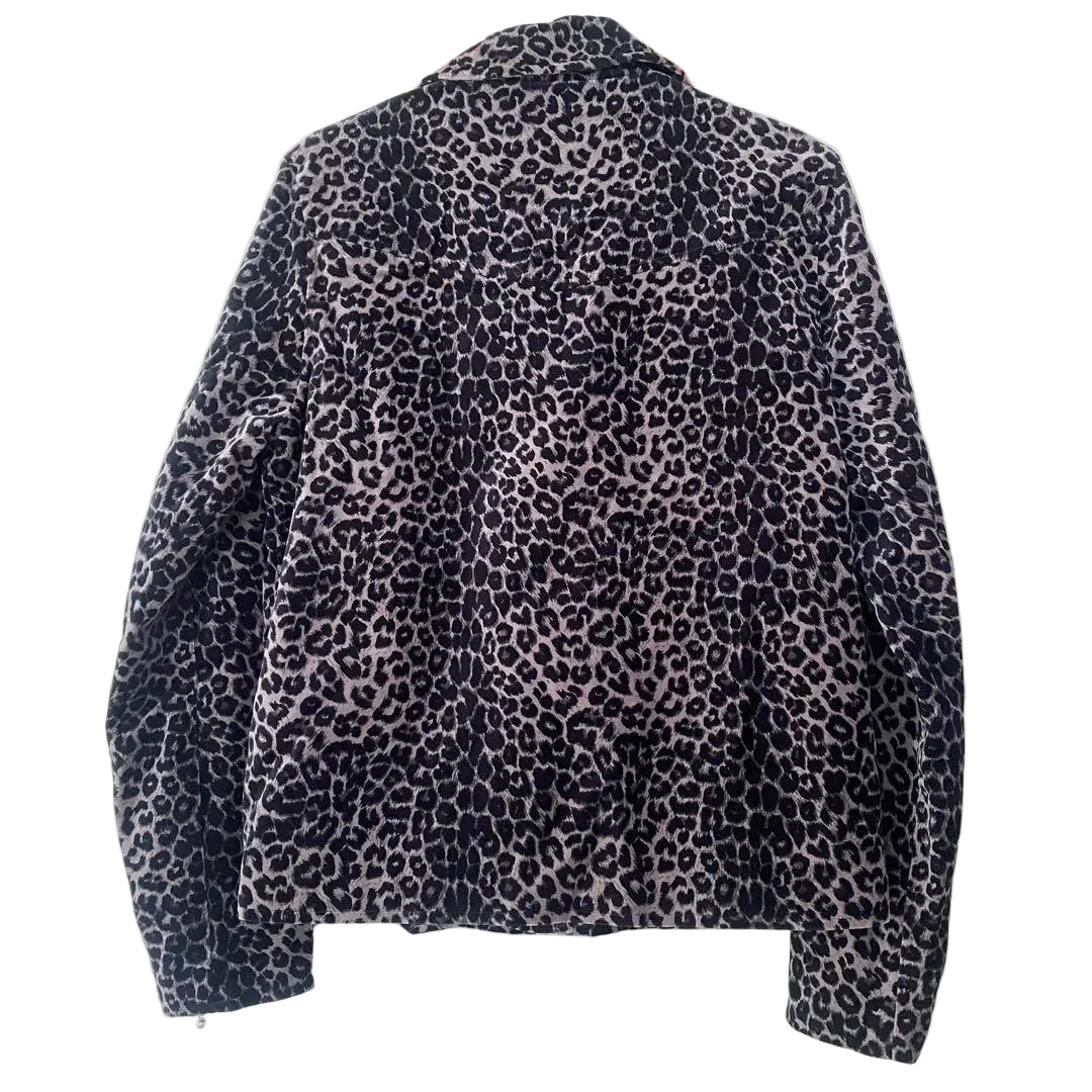 LEOPARD BIKER JACKET