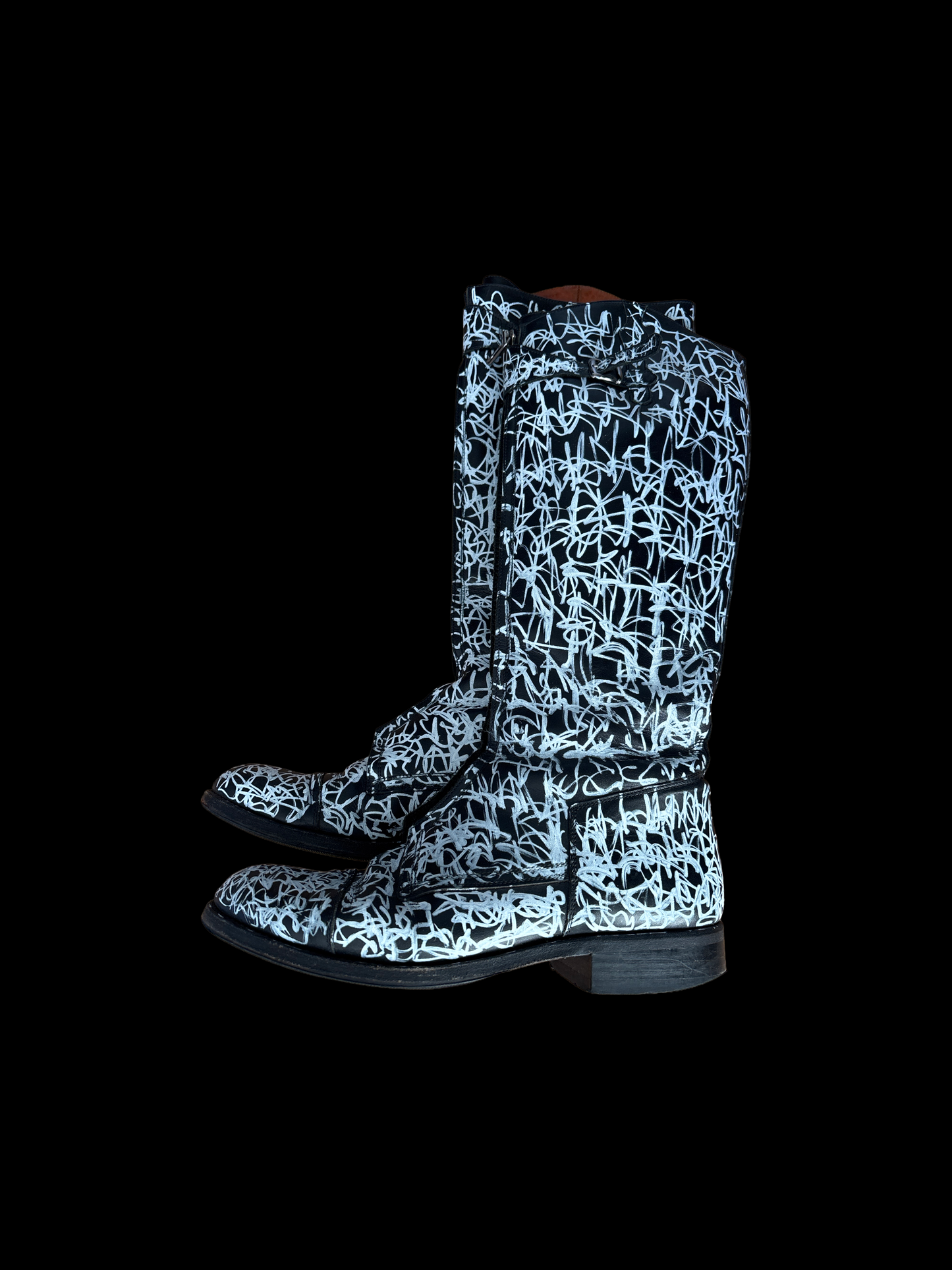 KNALL3R LEATHER KNEE BOOTS