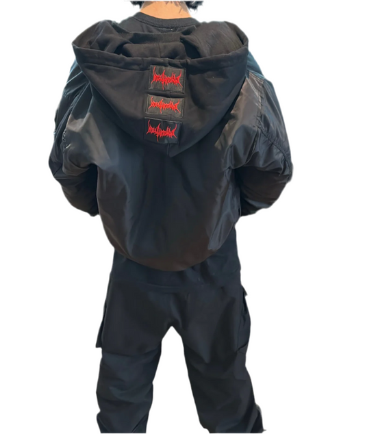 ALL BLACK PATCH BOMBER V2