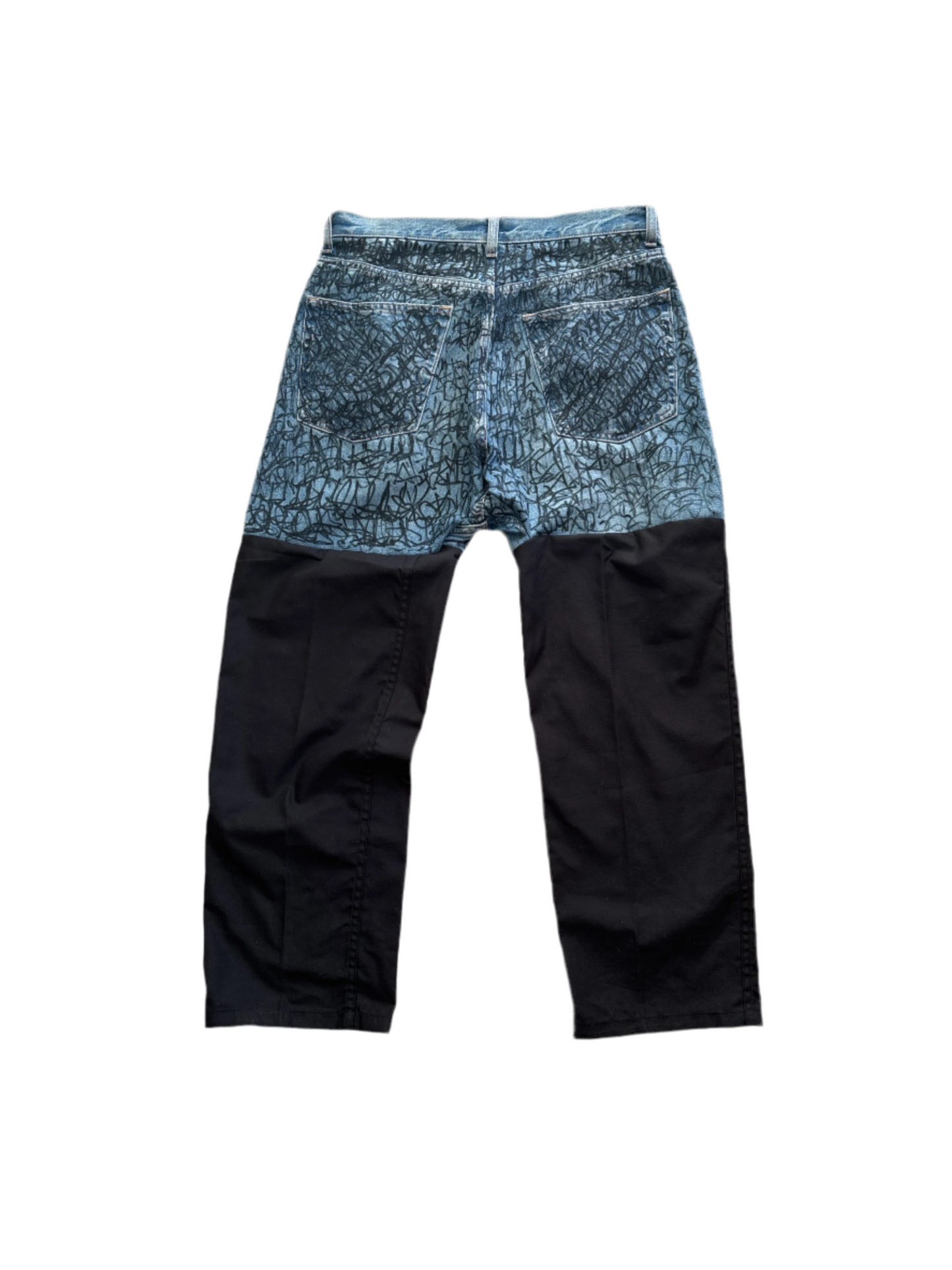 2TONE DENIM GRAFFITI PANTS