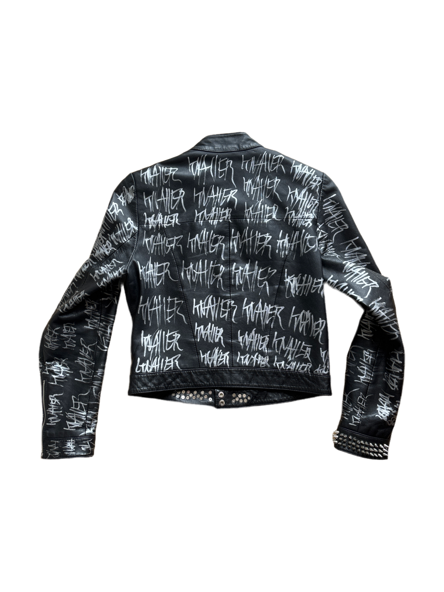KNALL3R CROPPED STUDDED LEATHER JACKET