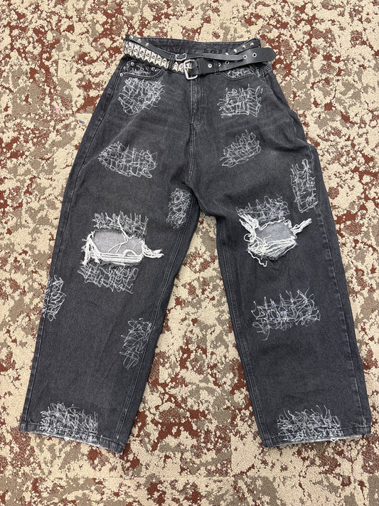 KNALL3R WASHED BLACK DENIM