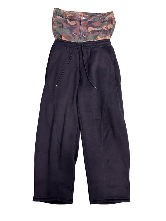 KNALL3R DENIM CAMO DOUBLE LAYERED SWEATS
