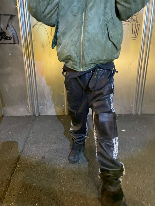 KNALL3R LEATHER CARGO PANTS