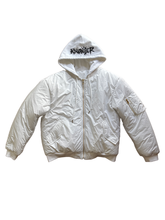 WHITE KNALL3R BOMBER