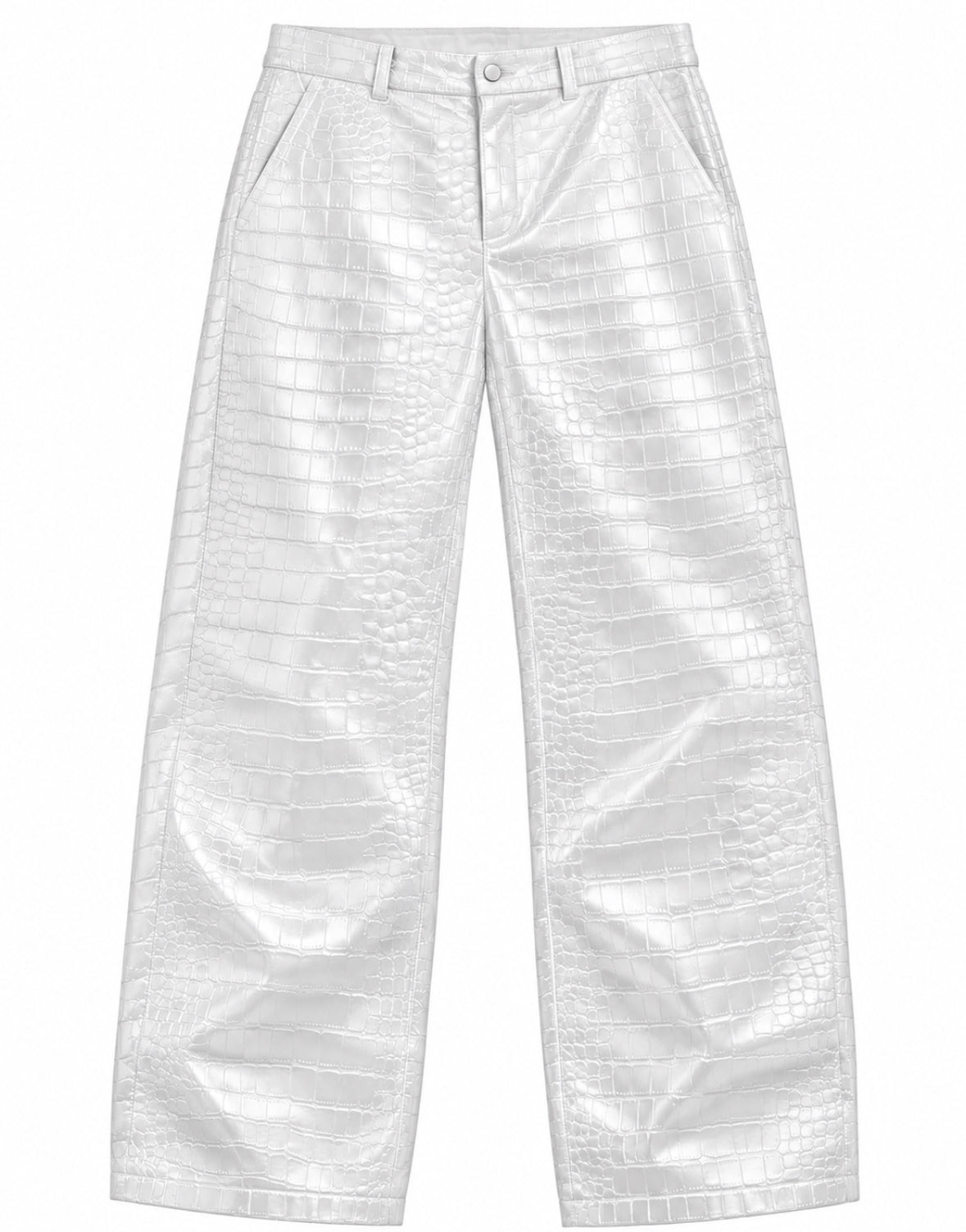 KNALL3R CROCODILE PANTS WHITE