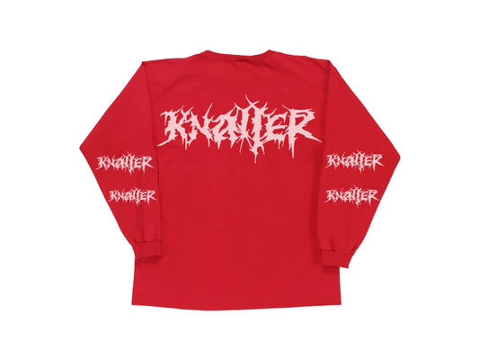 KNALL3R METAL LOGO LONGSLEEVE ALL RED