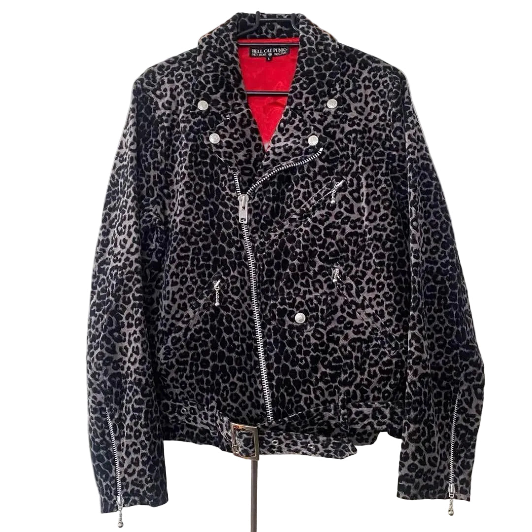 LEOPARD BIKER JACKET