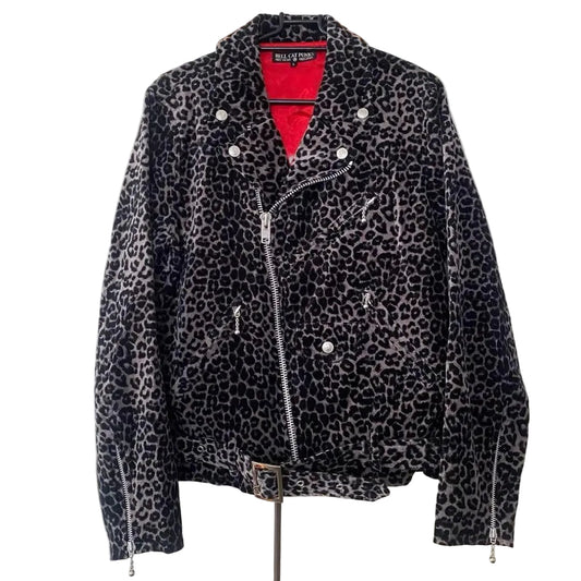 LEOPARD BIKER JACKET