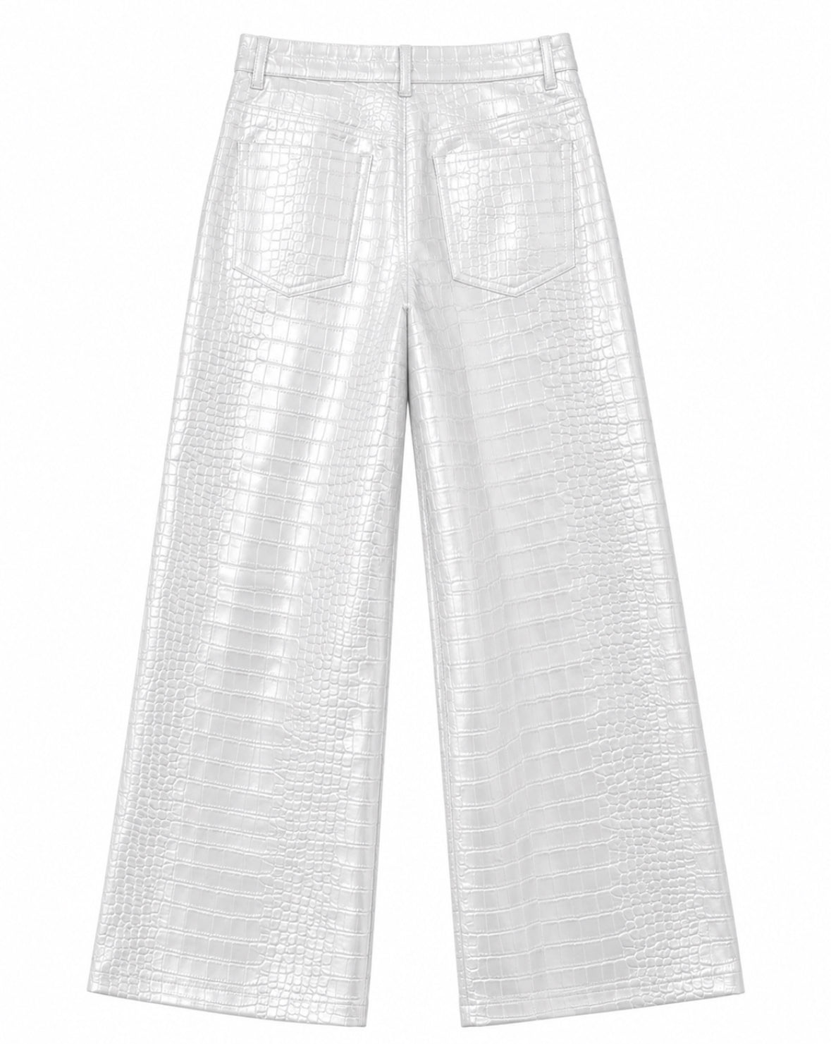KNALL3R CROCODILE PANTS WHITE