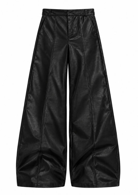 KNALL3R LEATHER BAGGY PANTS