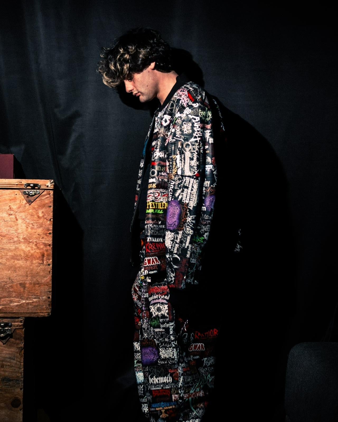 KNALL3R X TAZZ.GALLERY LEATHER BOMBER