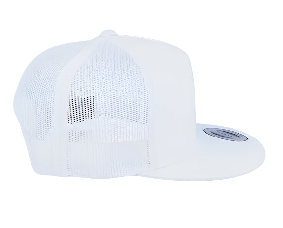 ALL WHITE KNAL3R LOGO SNAPBACK