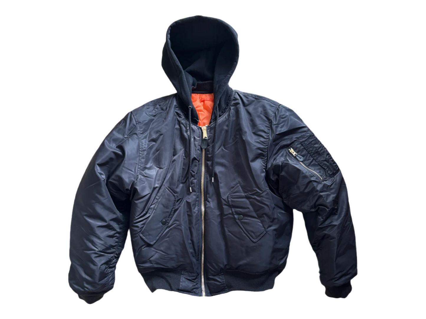 ALL BLACK HOODED BOMBER
