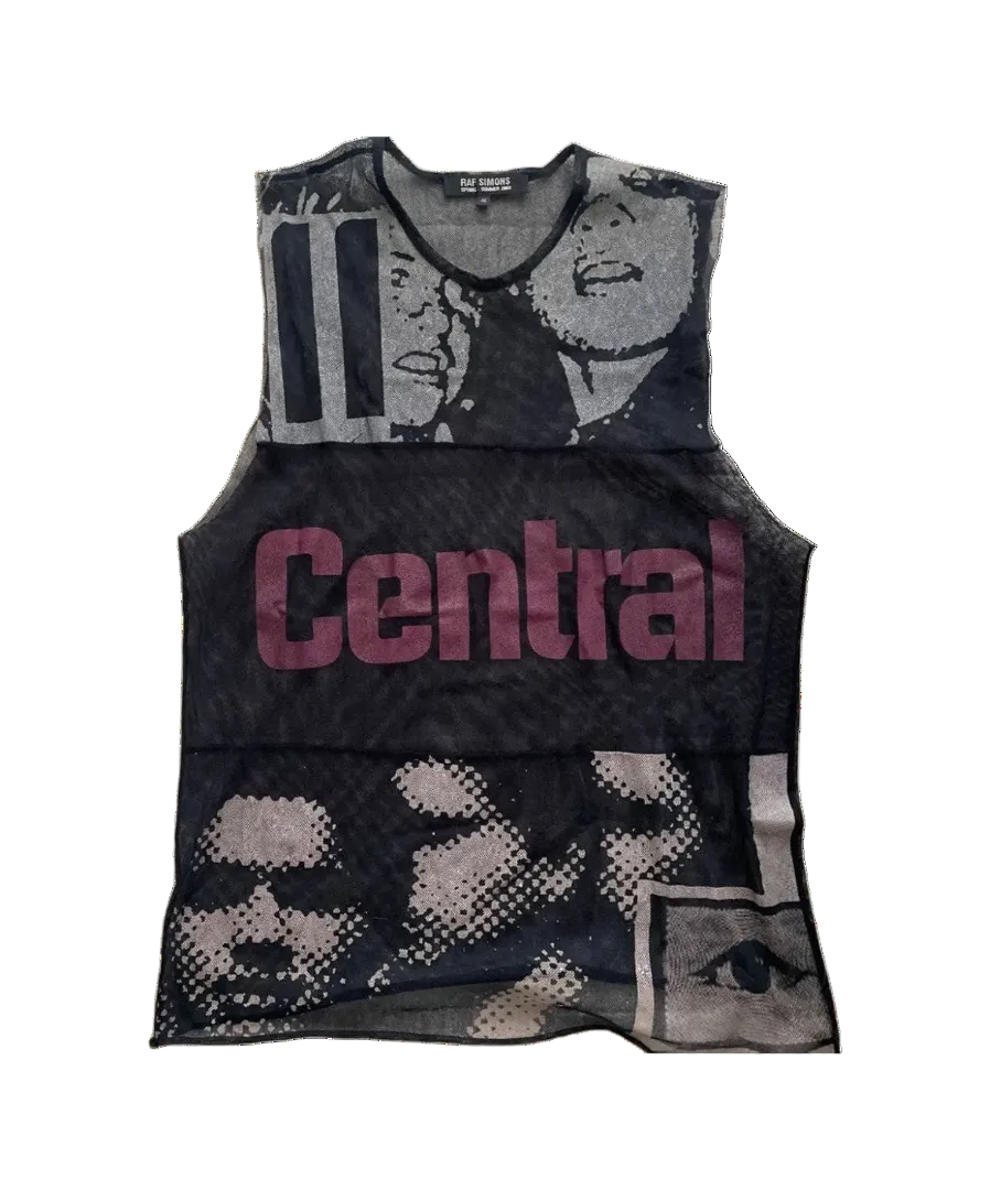RAF SIMONS SS2003 CONSUMED CENTRAL MESH TANKTOP