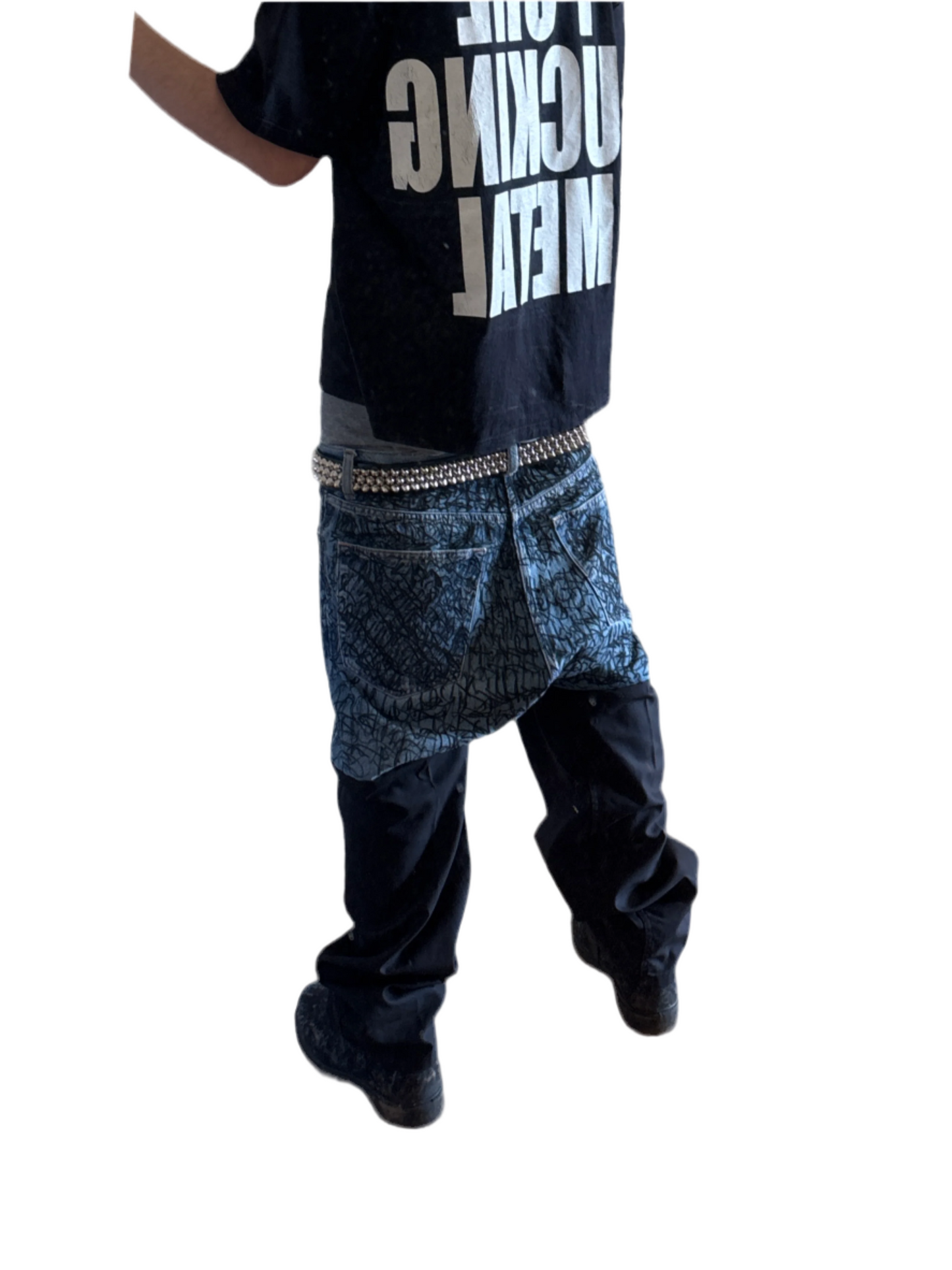 2TONE DENIM GRAFFITI PANTS