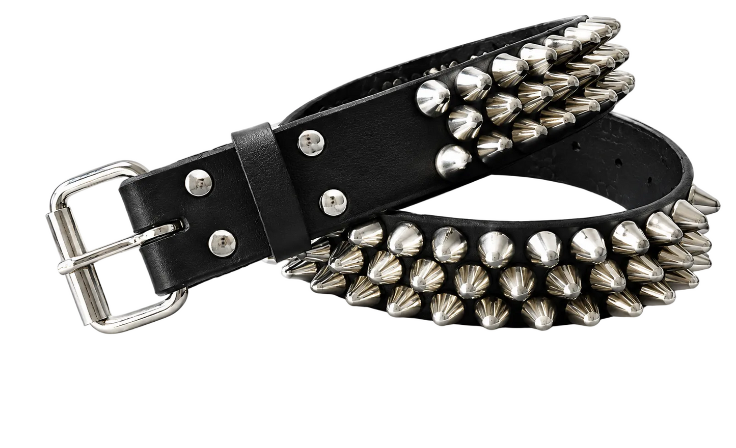 KNALL3R LEATHER STUDDED BELT