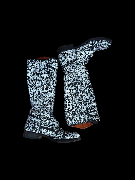 KNALL3R LEATHER KNEE BOOTS