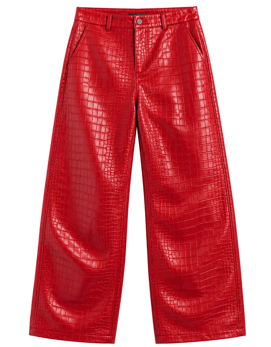 KNALL3R CROCODILE PANTS RED