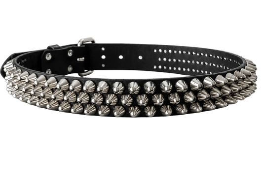 KNALL3R LEATHER STUDDED BELT